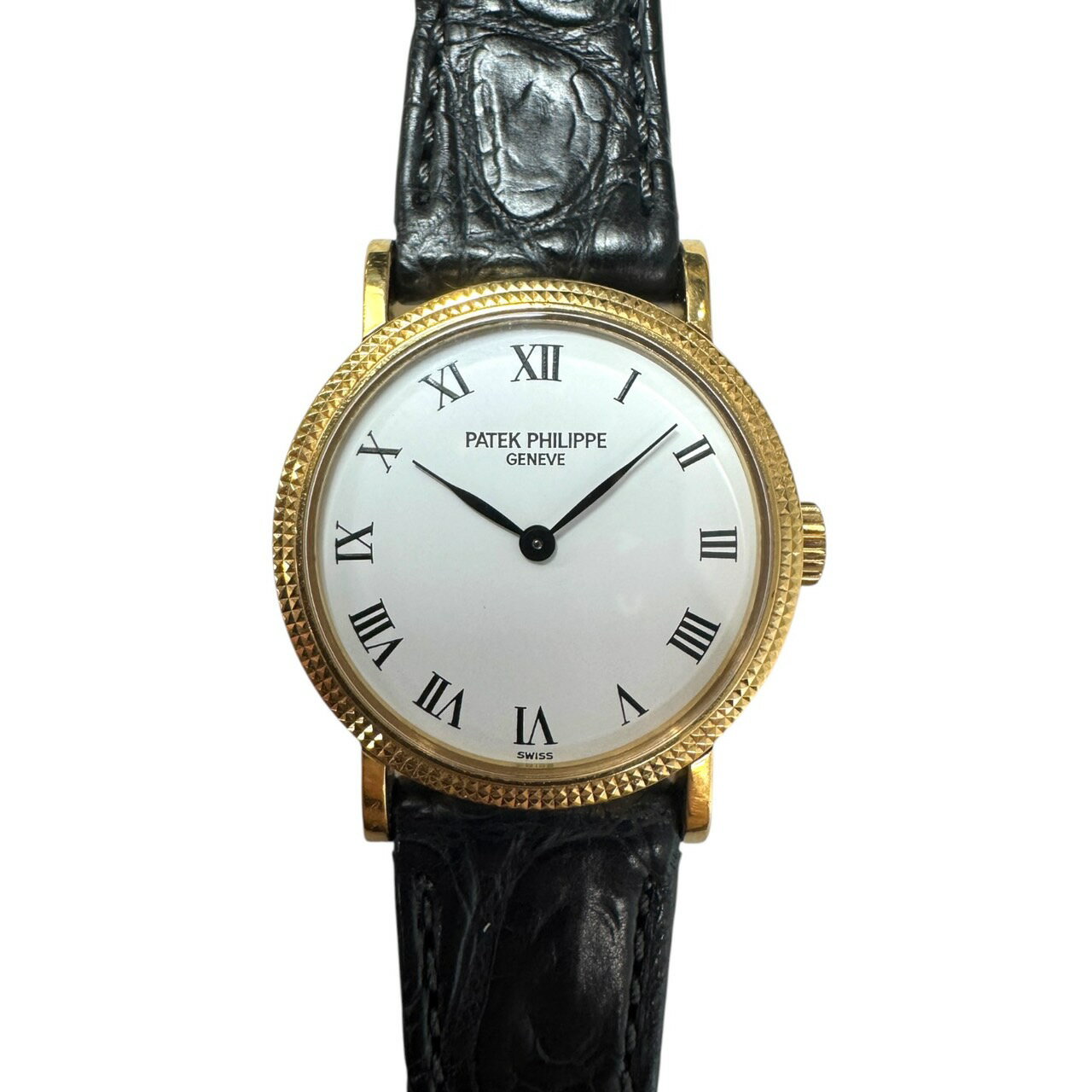 パテックフィリップ PATEK PHILIPPE カラトラバ パテック 白文字盤 4809 腕時計 手巻き K18YG イエローゴールド 革 レディース時計 高級 アンティーク 高級時計 女性腕時計 女性用腕時計 世界三大時計 デッドストック級 ヴィンテージ 