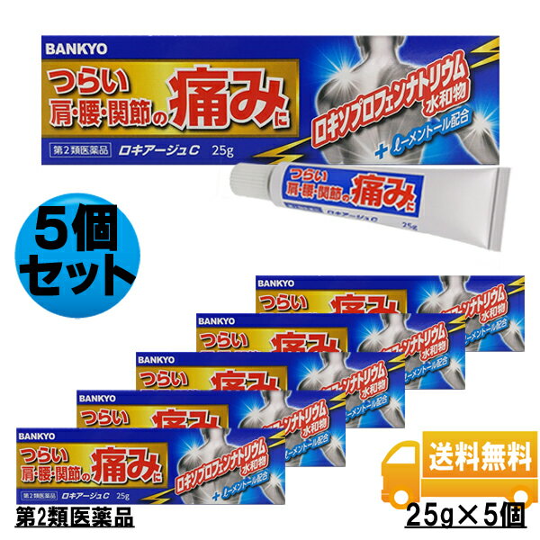 【第2類医薬品】ロキアージュC 5個セット 肩 腰 関節 痛み 筋肉痛 腰痛 肩こり 腱鞘炎 塗り薬 バンキョードラッグ 万協製薬 鎮痛消炎薬