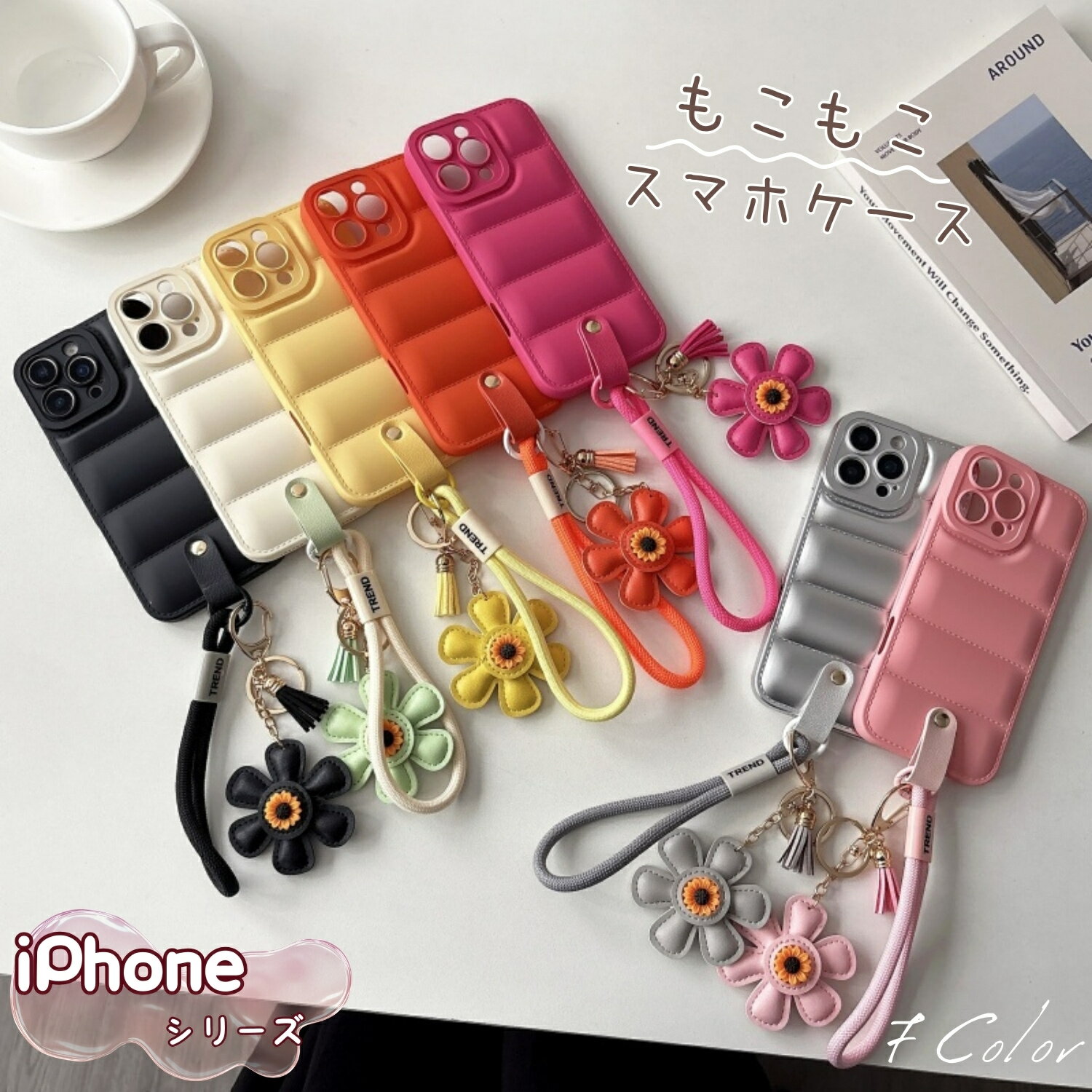 iPhone17 ケース ポコポコ iphone Air 17pro 16e iphone16 pro max ケース ぷっくり iPhone15 pro iPhone14 iPhone13 iPhone12 iPhone11 pro max 8 7 Plus SE 第2世代 第3世代 ケース スマホケース カバー ハナ はな 花 ハンド ストラップ かわいい おしゃれ もこもこ