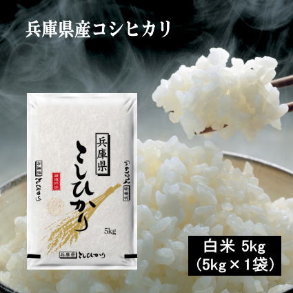 Rakuten - 7年産兵庫県産こしひかり5kg(5kg×1袋) お米 米 5kg 送料無料(沖縄県は除く) コシヒカリ こしひかり