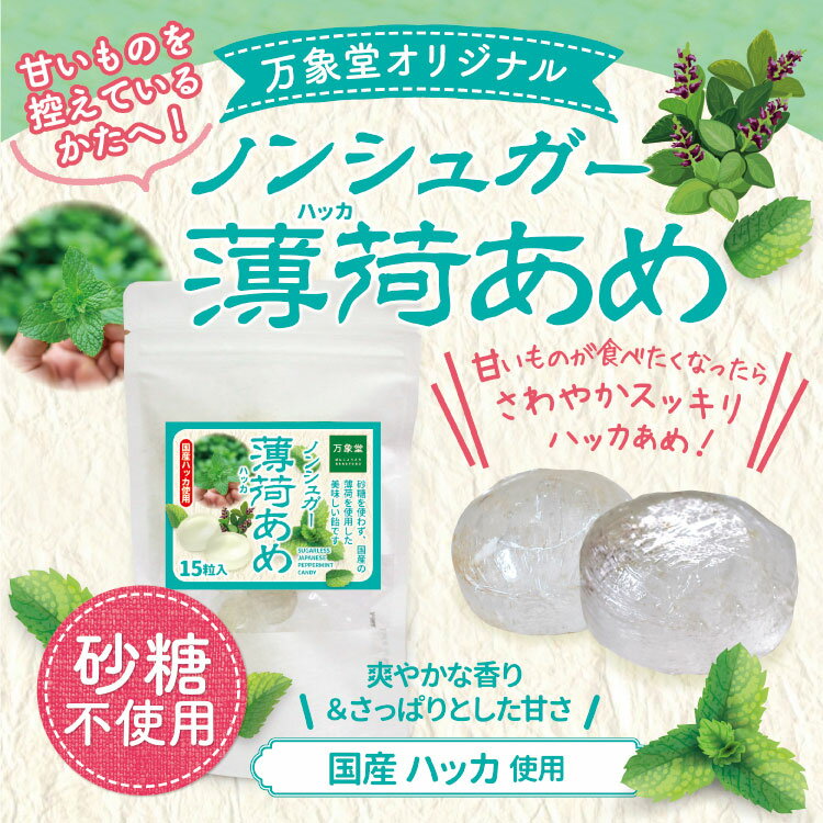 シュガーレス ハッカ 飴 15粒 キャンディー あめ 薄荷 送料無料 お菓子 ノンシュガー 糖質オフ ミント 糖質制限 糖質対策