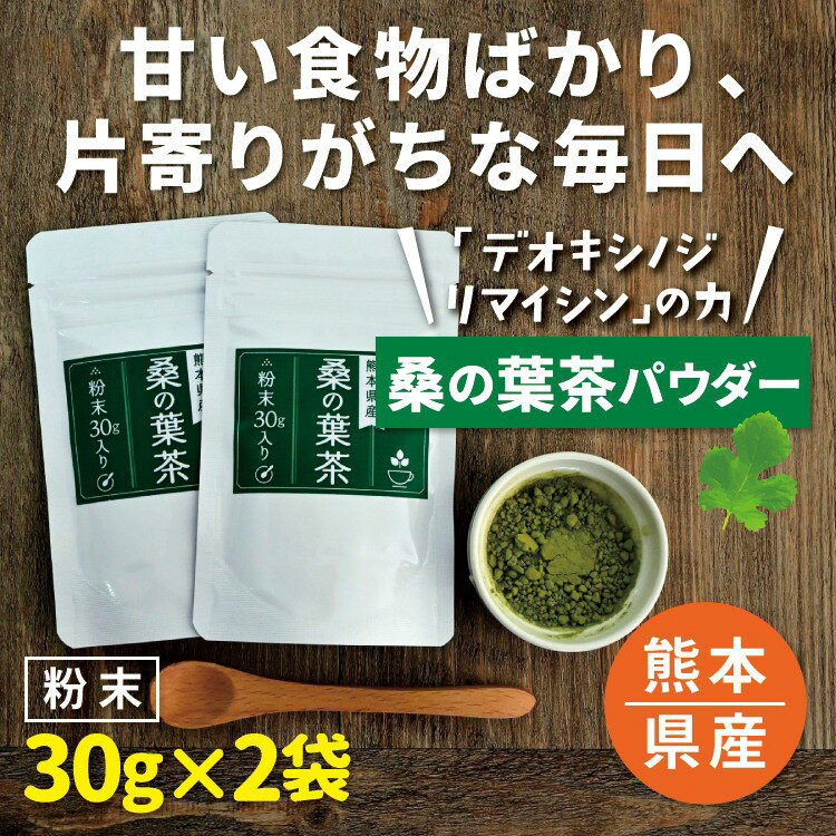 【1000円 ポッキリ 送料無料 】桑の葉茶 パウダー 30g×2袋 粉末 糖質オフ 国産 健康茶 青汁 くわの葉茶