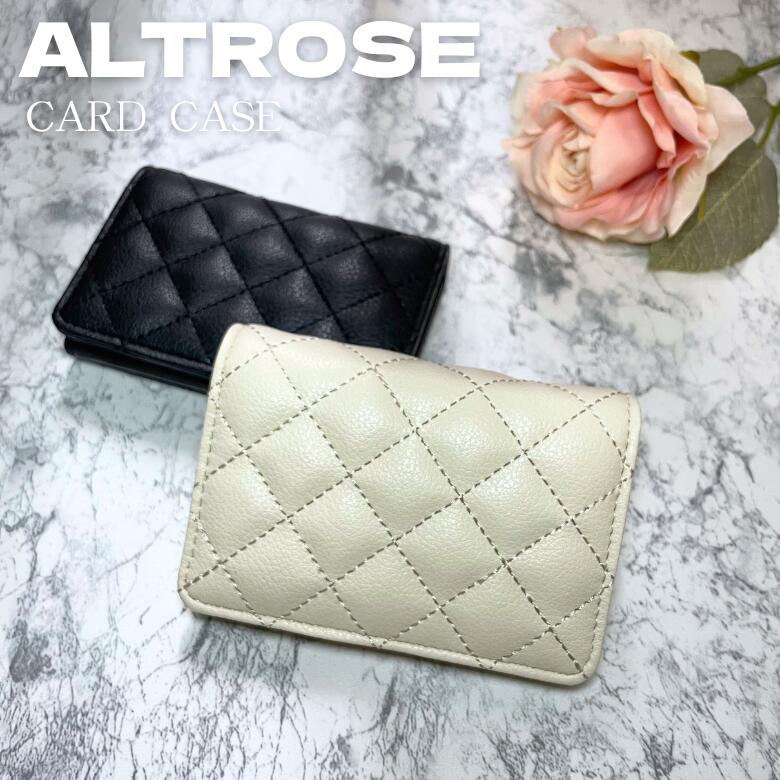 アルトローズ 名刺入れ レディース キルティング 2ポケット 名刺ケース 名刺ホルダー 20枚 30枚 合成皮..