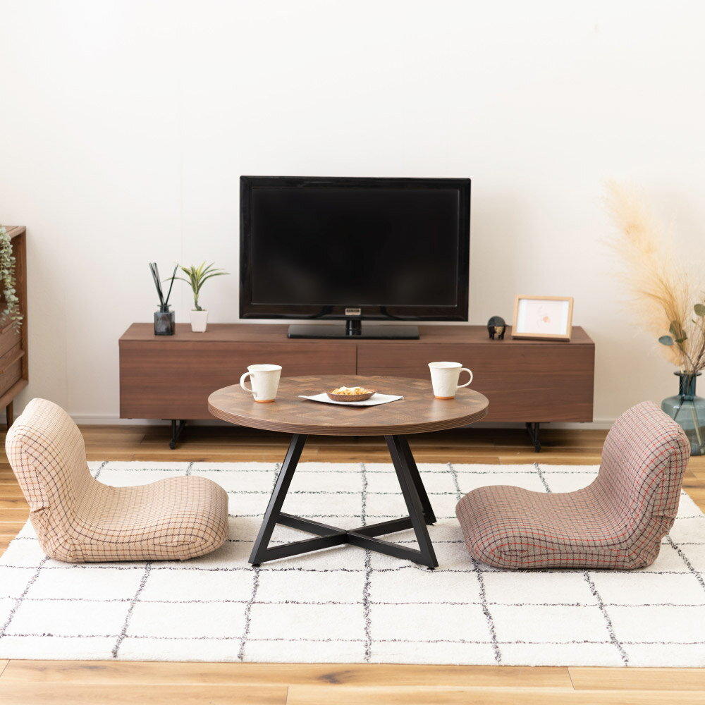 ワイドカックンリクライナー 東谷 リクライナー 座椅子 フロアチェア ベージュ グレー フィット 折りたたみ コンパクト リクライニング おしゃれ かわいい チェック柄 ゆったり 便利 おしゃれ [3]