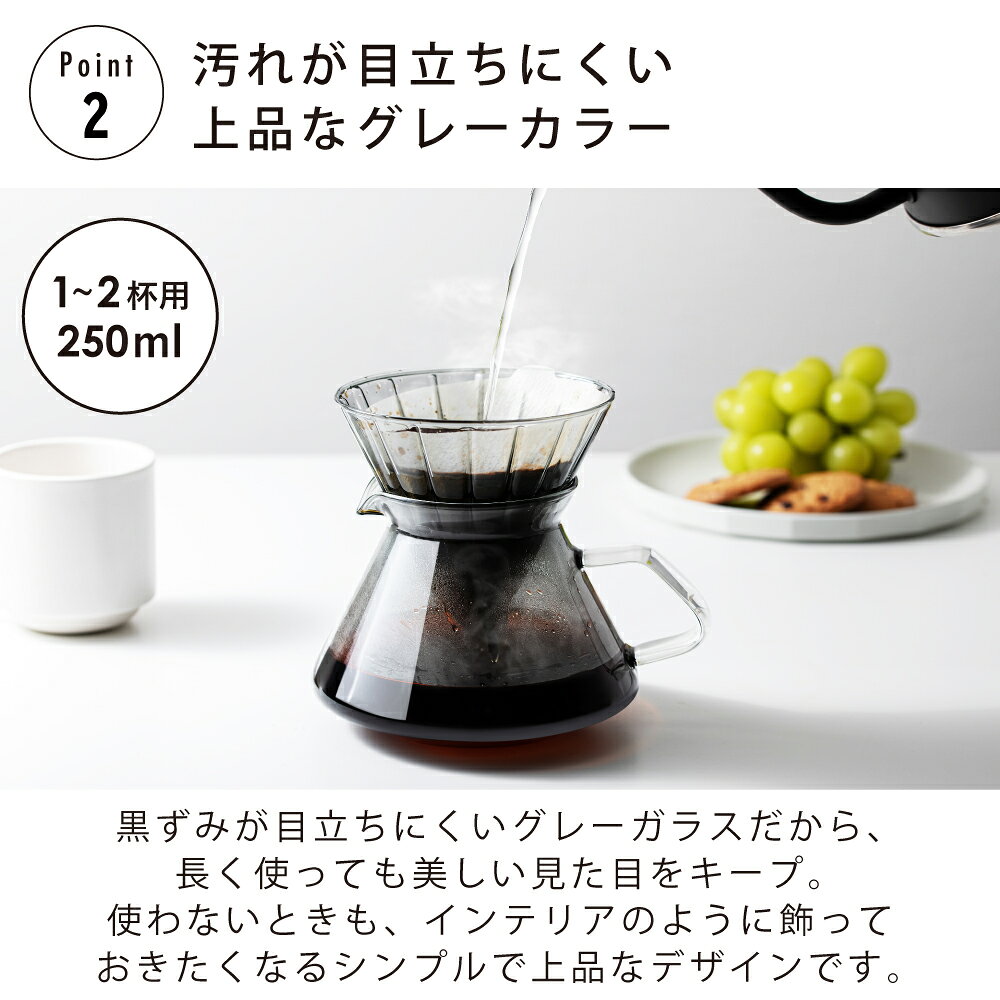 ガラスドリッパー&サーバー nikii cafe &NE ドリッパーサーバー 耐熱ガラス コーヒ...