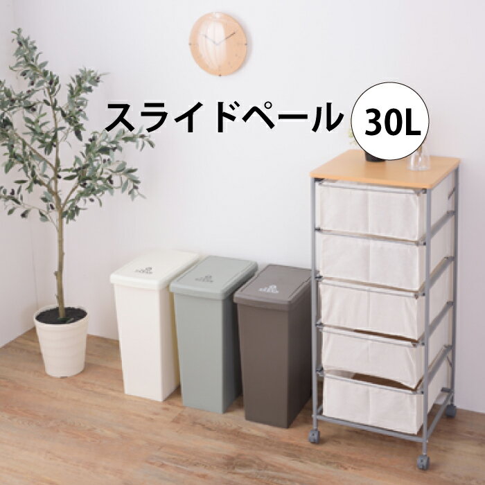 スライドペール 30L 東谷 ダストボックス ペール ゴミ箱 ファニチャー ごみ箱 室内 コンパクト 収納ボックス ふた付き コンテナ 新生活 キッチン スタイリッシュ シンプル 便利分別 おしゃれ モダン コンテナスタイル 30リットル 積み重ねて分類 分別 キャスター付