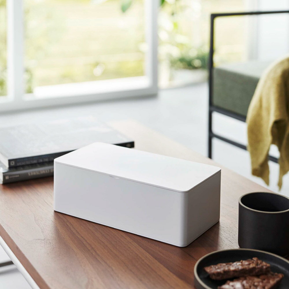 蓋付きティッシュケース タワー レギュラーサイズ 山崎実業 おしゃれ シンプル 高見え 便利 インテリア チリ紙 防止 ティッシュ入れ 収納 カバー ホコリ防止 オブジェ 5720 5721 [3]