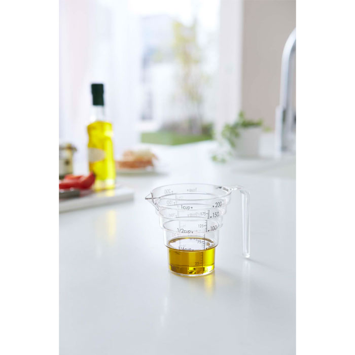 レイヤー 段々計量カップ 200ML クリア 02546 | 山崎実業 LAYER YAMAZAKI 計量 カップ おしゃれ 簡単 料理 キッチン 調理 スリム レイヤー クリア