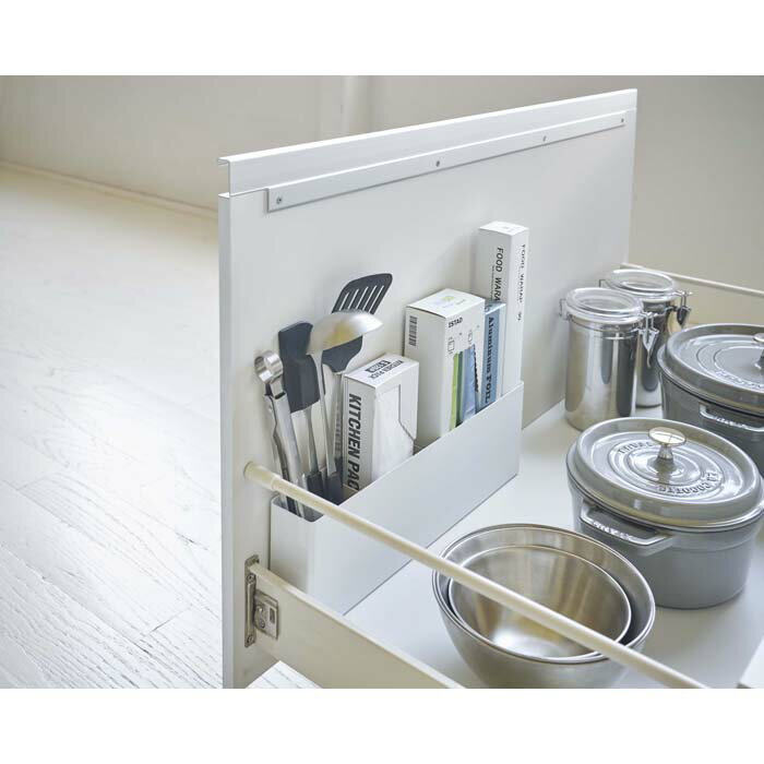 シンク下仕切り付きワイドラック　タワー　ホワイト 山崎実業 YAMAZAKI シンプル おしゃれ かわいい 便..