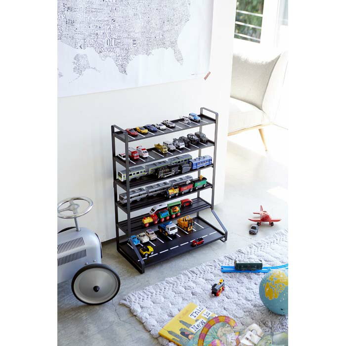 ミニカー＆レールトイラック　タワー　ブラック 山崎実業 YAMAZAKI シンプル おしゃれ かわいい 便利 ..