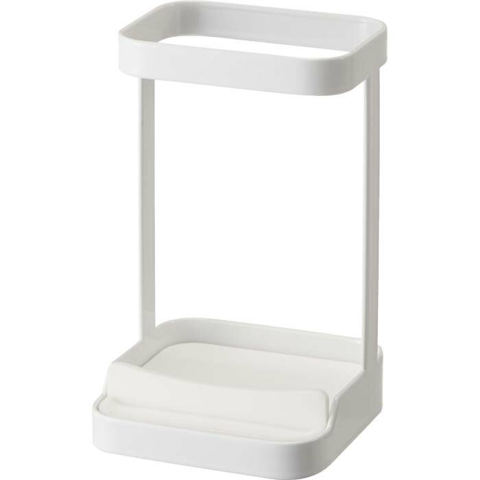 耐熱トレー付き　ヘアーアイロンスタンド　タワー　ホワイト 山崎実業 YAMAZAKI シンプル おしゃれ かわいい 便利 バス 風呂 洗面 ランドリー 髪 セット 整え 立て トレイ 収納 整理 整頓