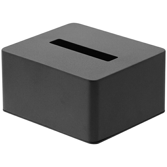 ハーフティッシュボックス タワー ブラック 04218 | 山崎実業 YAMAZAKI ティッシュカバー ティシュ ハーフ シンプル ポリストーン ホテル ホテルシリーズ ホテル用品 おしゃれ スタイリッシュ かわいい 便利 シンプル