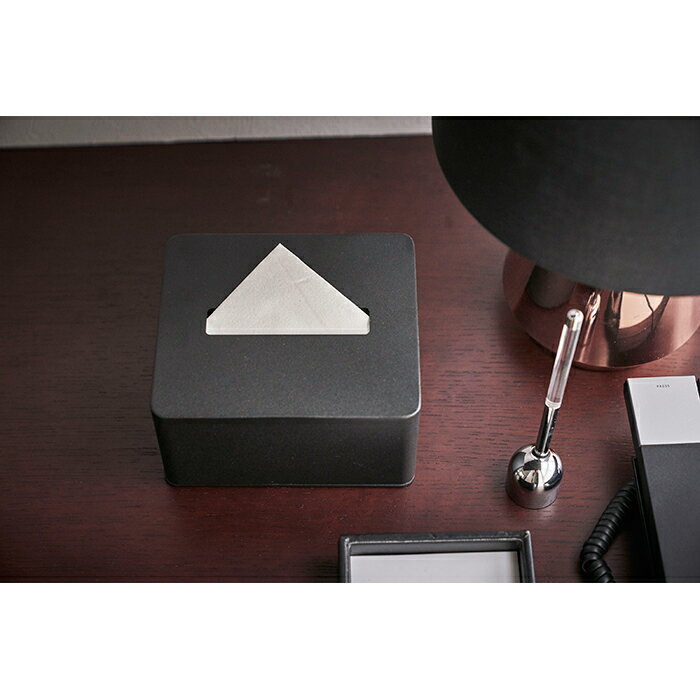 ハーフティッシュボックス タワー ブラック 04218 | 山崎実業 YAMAZAKI ティッシュカバー ティシュ ハーフ シンプル ポリストーン ホテル ホテルシリーズ ホテル用品 おしゃれ スタイリッシュ かわいい 便利 シンプル [2]