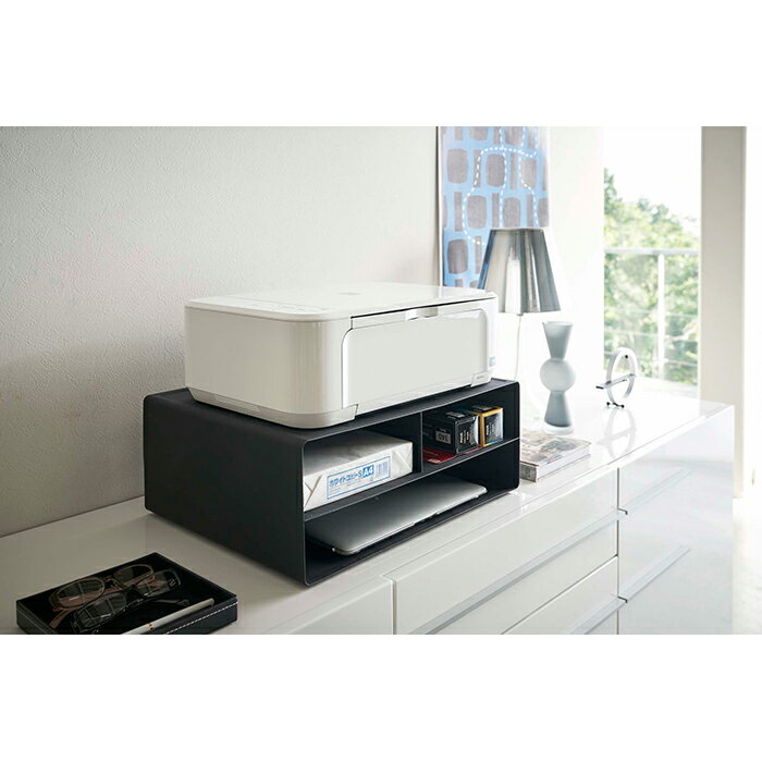 ツーウェイプリンター収納ラック タワー ブラック 04349 | 山崎実業 YAMAZAKI おしゃれ スタイリッシュ..