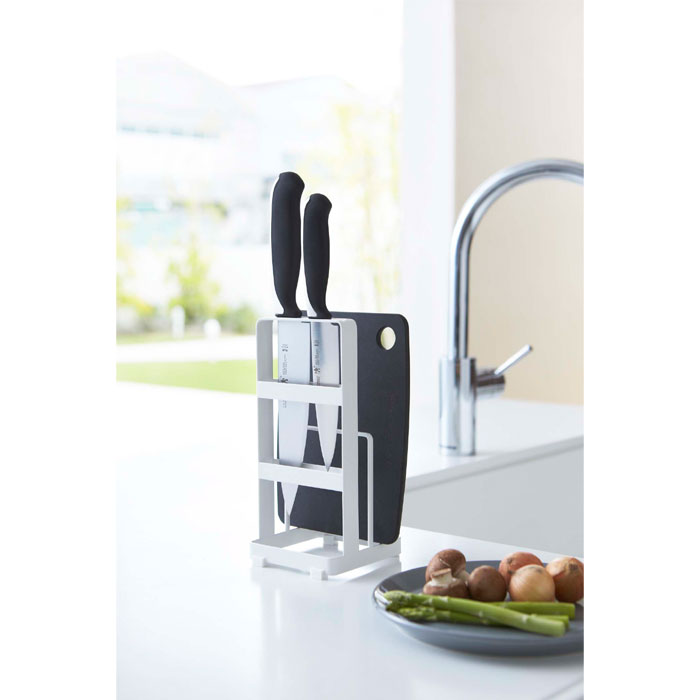 プレート 包丁＆まな板スタンド ホワイト 02436 | 山崎実業 Plate YAMAZAKI キッチン 収納 台所 スタン..