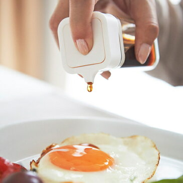 プッシュ式醤油差し アクア 2883 | 調味料容器 押し出し 減塩 調節 キッチン シンプル ワンプッシュ オイル こぼれにくい