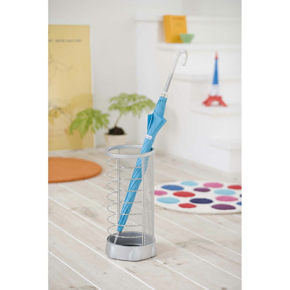 【送料無料】カサタテXチェンジ丸型 MR−SV 山崎実業 傘立て メッシュ 通気性 良い シンプル シルバー ..