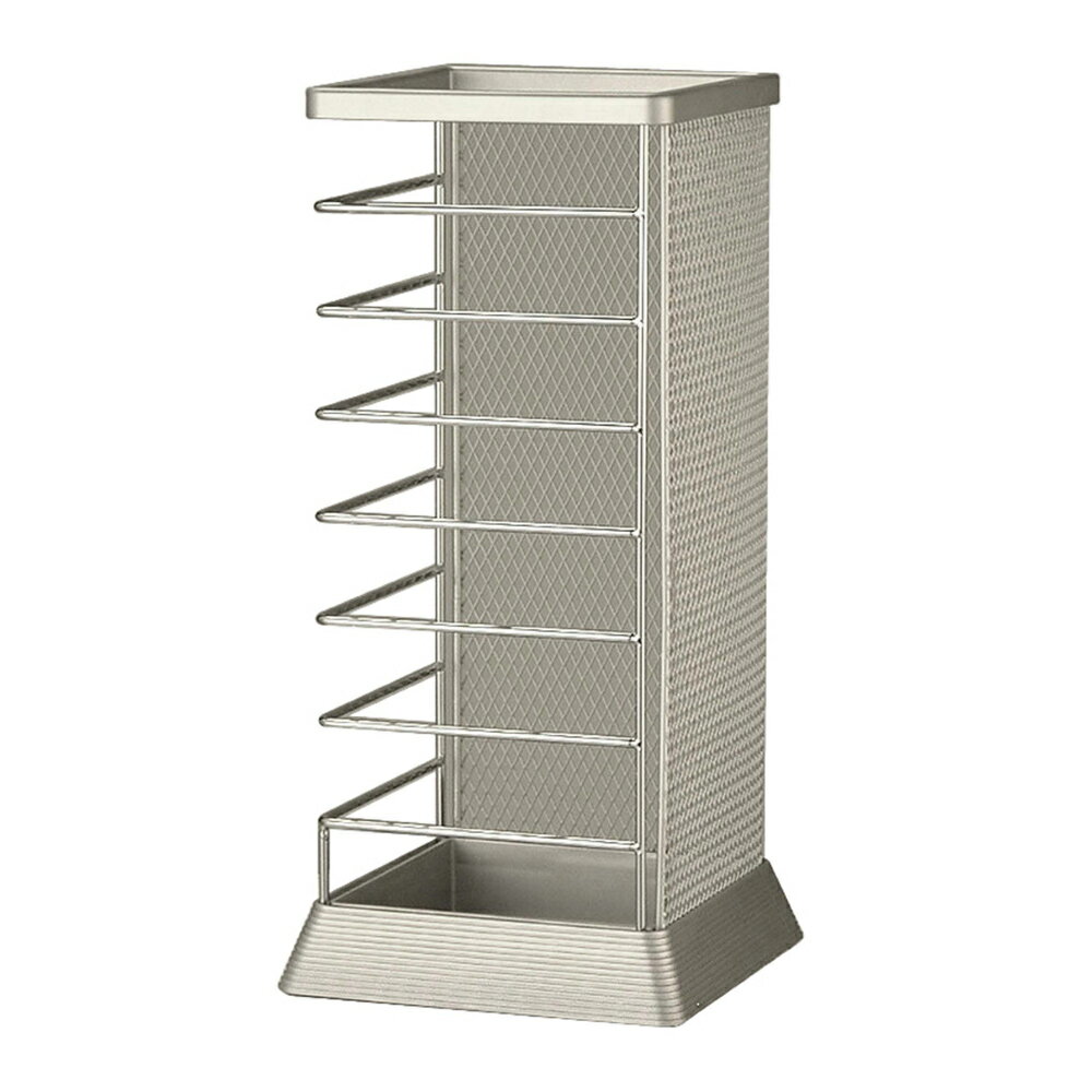 【送料無料】カサタテXチェンジ角型 MR-SV 山崎実業 傘立て メッシュ 通気性 良い シンプル シルバー かっこいい おしゃれ スチール 玄関 5582 [2]