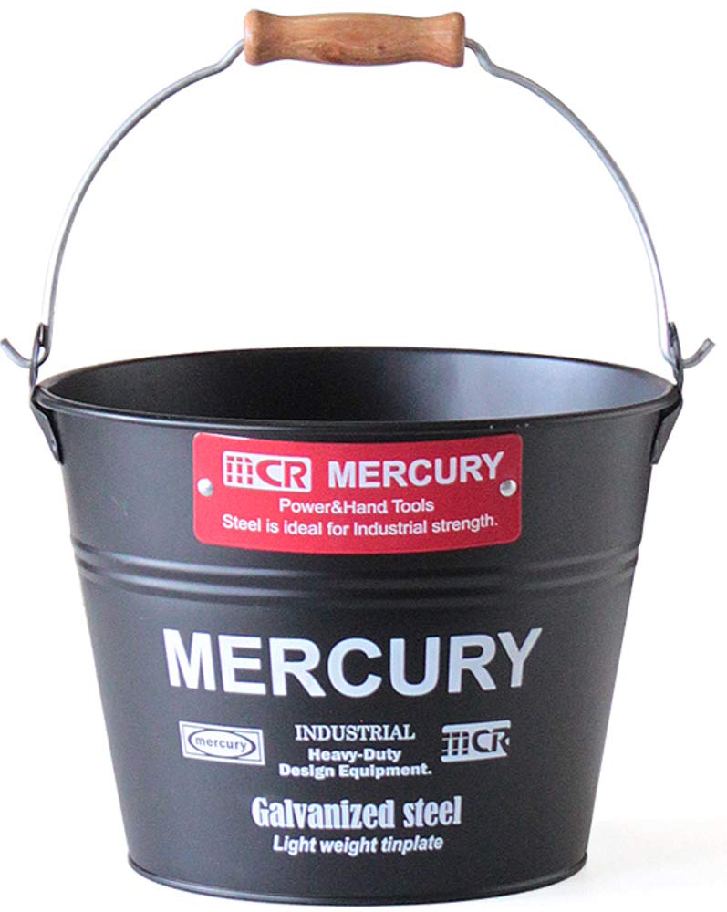 キーストーン(Key Stone) マーキュリー インテリア バケツ 掃除 収納 ブリキ スモール 5L キャンプ アウトドア 薪入れ マットブラック ME048127(2.0)
