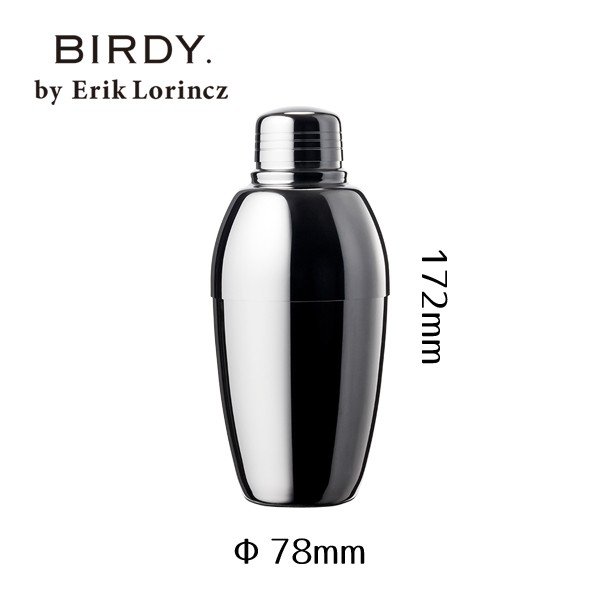 カクテルシェーカー 350ml【0.1ミクロンレベルまで精密に研磨】BIRDY. by Erik L ...