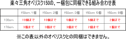 同梱組み合わせ表