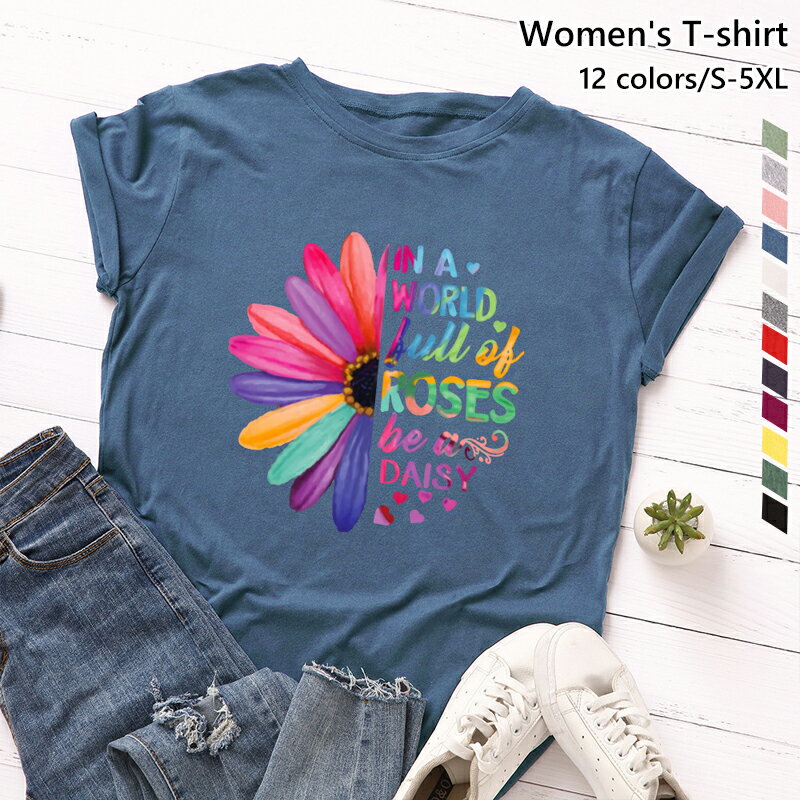 乐天商城 - ウェア Tシャツ レディース ズンバ ゆったりビッグシルエット tシャツ Uネック 大きいサイズ ファッション ビック tシャツ 女性 普段着 四季兼用 12色展開