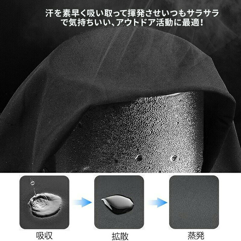 barbaraのバラクラバ フェイスカバー 夏用 メンズ 接触冷感 眼鏡穴付き ズレ防止 uvカット ネックガード 薄手 通気 ヘルメットインナー 目出し帽 バイクウエア バイク ツーリング スポーツ アウトドア｜アングル2