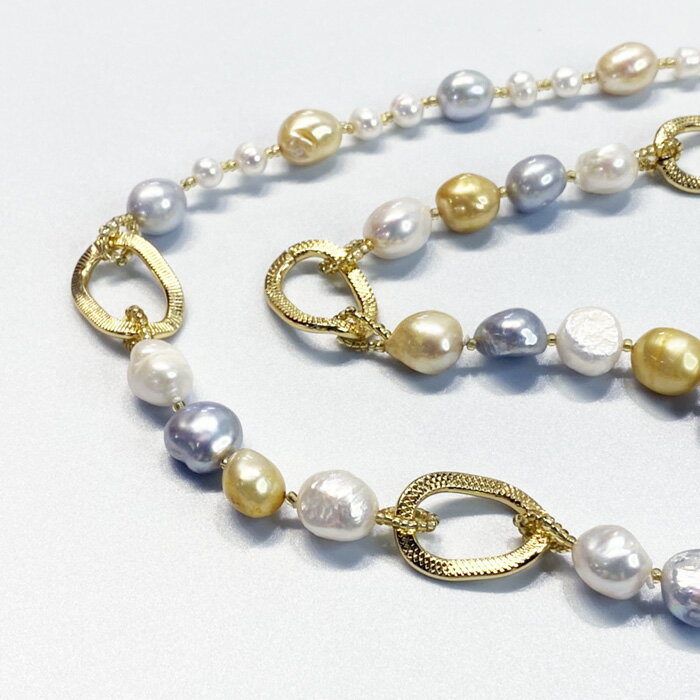 楽天市場】【直径15mm】大粒 バロック パール ネックレス ロング