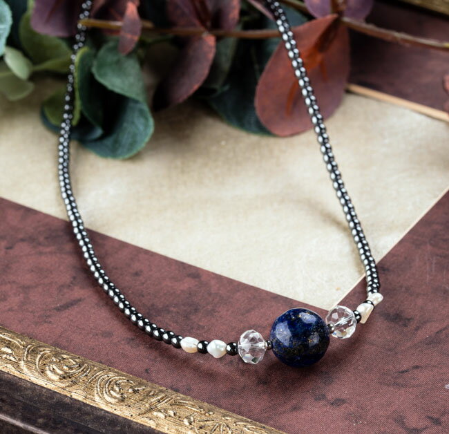 楽天市場】天然石 ラピスラズリ ヘマタイト ネックレス 水晶 ラピス