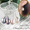 【まだ間に合う母の日】 【大粒天然真珠】天然 バロックパール 真珠 ピアス Silver 大粒 フック パール シルバー シンプル アクセサリー レディース ジ...