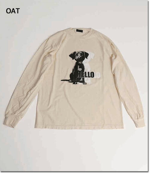 乐天商城 - modemdesign　【モデムデザイン】　レトロアニメタッチDOGイラストTee　長袖　HELLO　M-2410061
