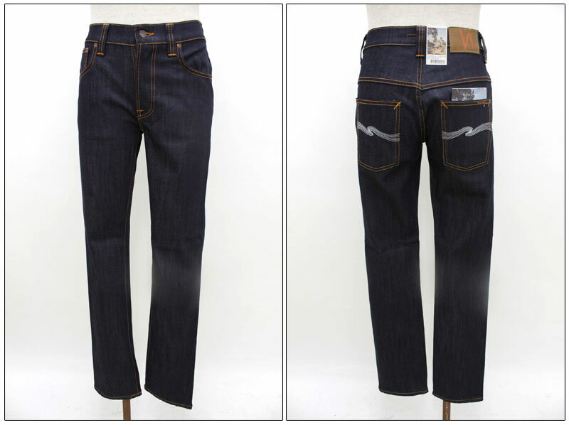 楽天Barbizon バルビゾンNUDIE jeans　【ヌーディージーンズ】　デニムスキニージーンズ　THIN FINN ORGANIC DRY ECRU EMB　ホワイトステッチ　38161-1679　41161-1002　43161-1002　45161-1002　42161-1002