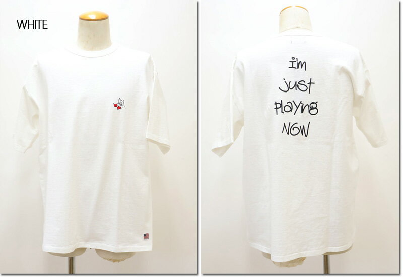 樂天商城 - modemdesign　【モデムデザイン】　FUN　cat print-Tee USA-cotton　ネコ　プリントTシャツ　半袖　　M-2501253