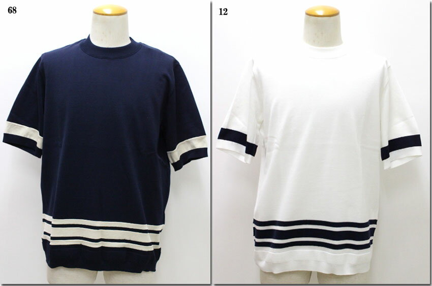 TOMORROWLAND【トゥモローランド】ラインコットンクルーネックニット　プルオーバー　63-02-92-02017/63029202017【10P09Jul16】(4)