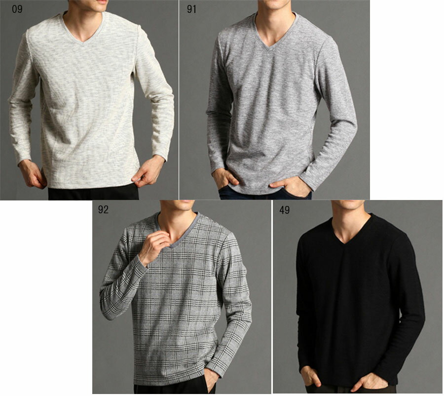 乐天商城 - NICOLE CLUB FOR MEN　【ニコルクラブフォーメン】Vネックプルオーバー　長袖　ロンT　9564-9812
