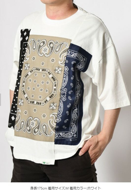 乐天商城 - Johnbull　【ジョンブル】　スイッチバンダナTシャツ　Tシャツ　半袖　35027