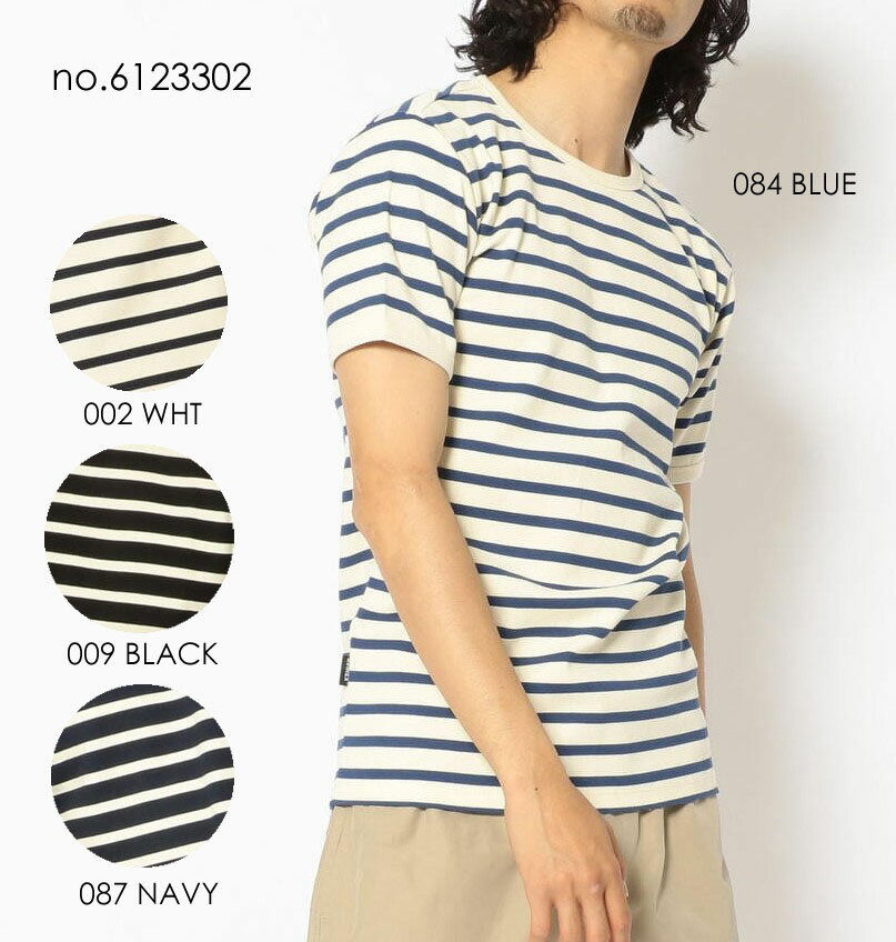 乐天商城 - AVIREX　【アビレックス/アヴィレックス】　デイリー　リブ素材　クルーネックボーダー半袖Tシャツ　パックT　6123302