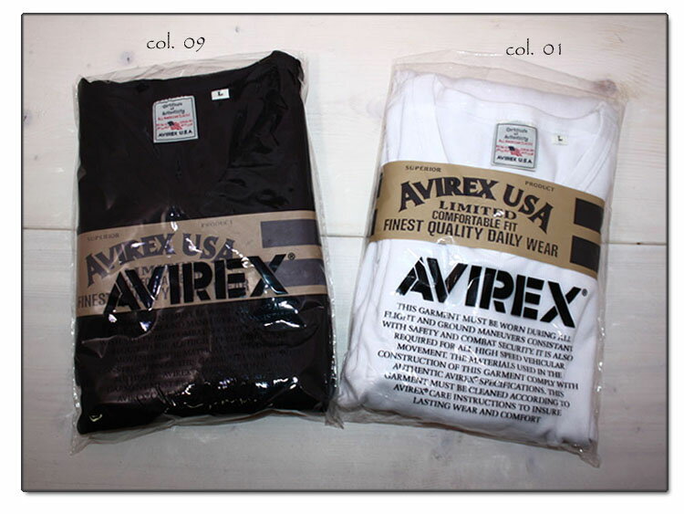 AVIREX　【アビレックス/アヴィレックス】　ストレッチテレコ　Vネック半袖Tシャツ　パックT　XLサイズ有　617351(新品番6143501)　【10P09Jul16】