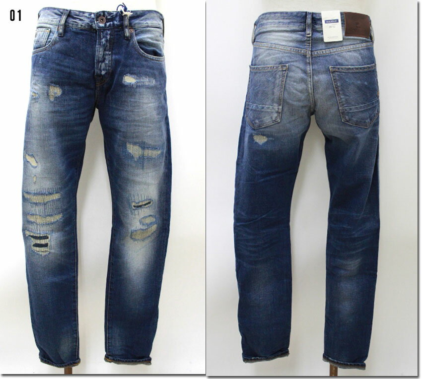 SCOTCH＆SODA　　ダメージ＆リペアデニムパンツ　レギュラーフィットスリム　　ジーンズ　ジーパン　RALSTON　　282-21523　