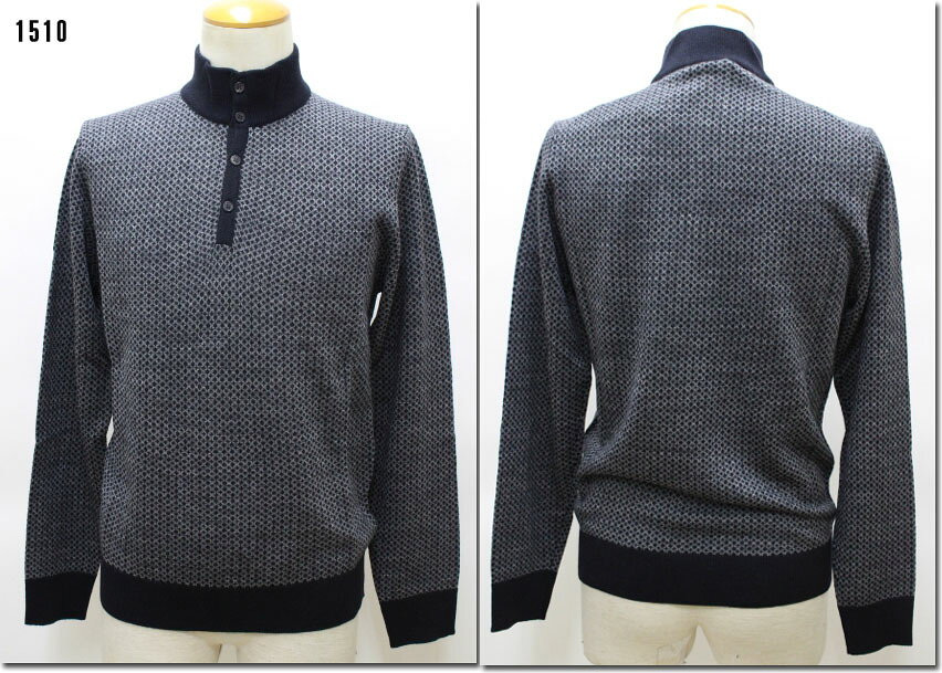 Necked Turtle - V NECK　【ヴイネック】　ハイネックニットジャカードプルオーバー　セーター　MADE IN　ITALY　4VN3072　【10P09Jul16】