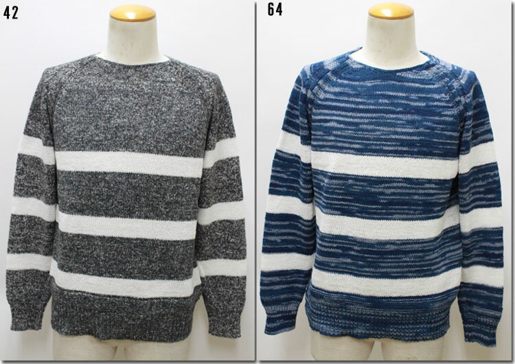 Blue Work　【ブルーワーク】　ローゲージナイロン クルーネックニット　 54-02-71-02101