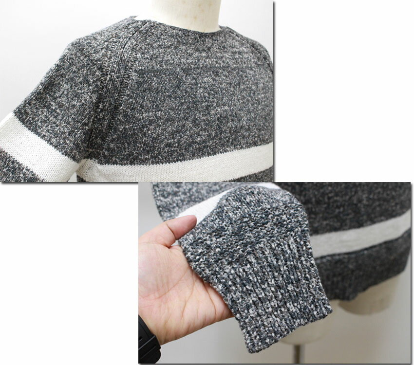 Blue Work　【ブルーワーク】　ローゲージナイロン クルーネックニット　 54-02-71-02101