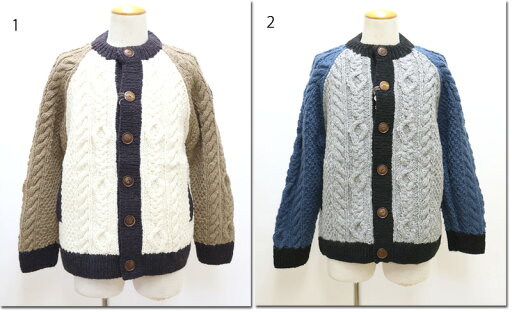 HIMALAYAN CLIMBER’S HAND-KNIT【ヒマラヤンクライマーズハンドニット】 手編み色切り替え クルーカーディガン HCK-F71 HIMALAYAN CLIMBER’S HAND-KNIT【ヒマラヤンクライマーズハンドニット】 手編み色切り替え クルーカーディガン HCK-F71