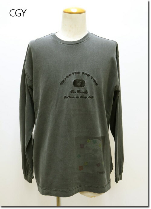modemdesign 【モデムデザイン】 FUN 刺繍Tシャツ おじさん&犬 ENJOY THE FUN TIM ロンT 長袖 F-23052552