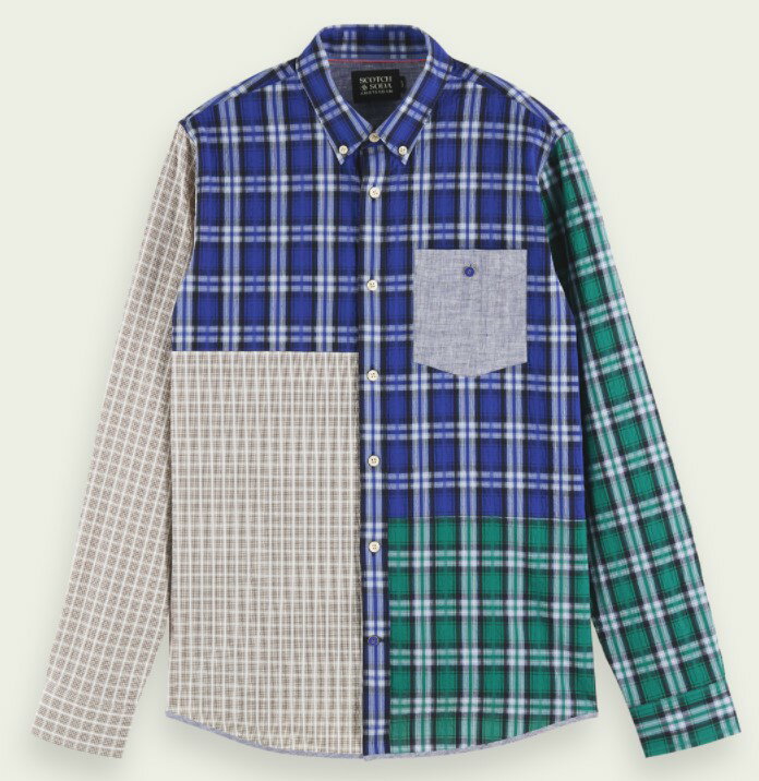 樂天商城 - SCOTCH＆SODA 【スコッチ＆ソーダ】レギュラーフィット　ロングスリーブ　クレイジーパターン　ミックスチェック　長袖シャツ　　282-51424