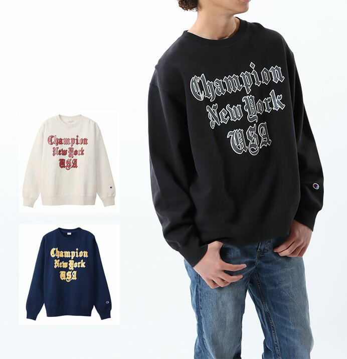 乐天商城 - Champion　【チャンピオン】　クルーネックスウェットシャツ　メンズカジュアル　トレーナー　コットンUSA　ヘビーウェイト　裏起毛　C3-W025