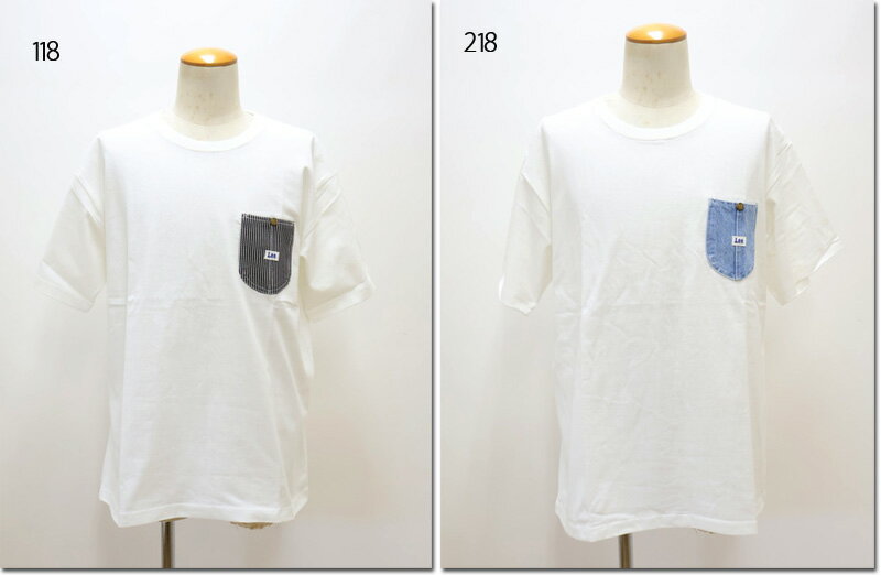 Lee　【リー】　デニムポケットTシャツ　ポケット　ロゴ刺繍　半袖　LT3188