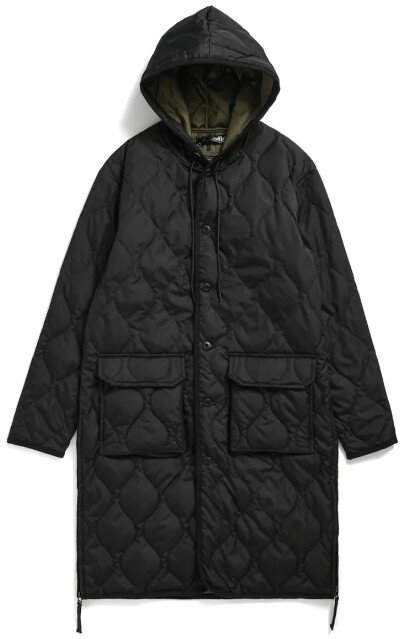 TAION　【タイオン】　UNISEX　ミリタリー フード　ダウンコート　キルティング　ユニセックス　メンズ　レディース　TAION-106BML-LONG