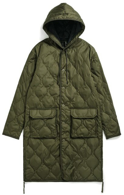 TAION　【タイオン】　UNISEX　ミリタリー フード　ダウンコート　キルティング　ユニセックス　メンズ　レディース　TAION-106BML-LONG