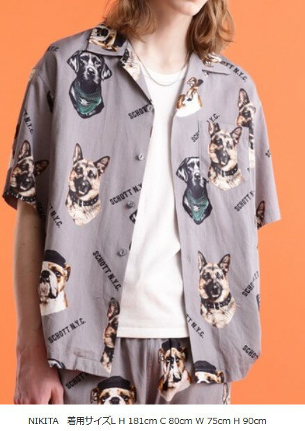 SCHOTT 【ショット】 HAWAIIAN SHIRT 039 DOG 039 ハワイアンシャツ ドッグ 半袖シャツ アロハ 782-3123010